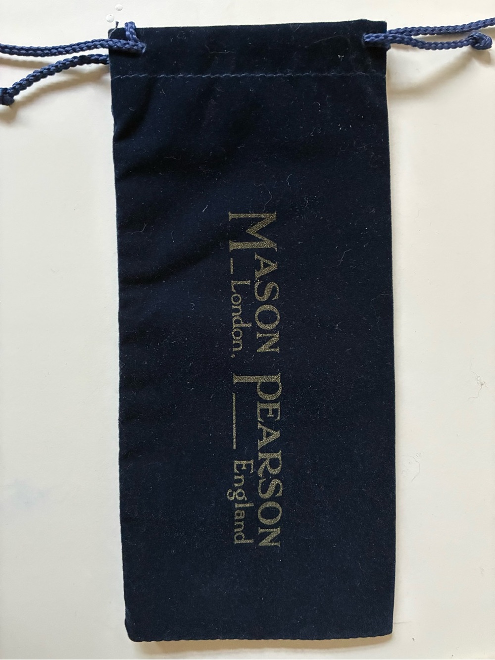 Pearson Navy Velvet Drawstring Small Hairbrush Pouch